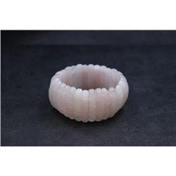 Carved Rose Quartz Wavy Bracelets