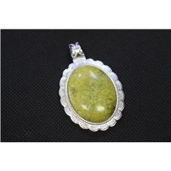 43X66 M.M. Inlay Frame Magnetic Clasp-Oval YellowTurtle Jasper Pendants