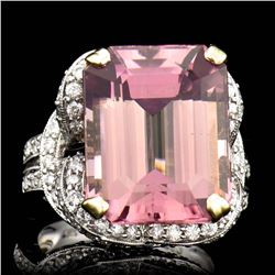 20.97CT NATURAL TOURMALINE 18k w/y GOLD RING