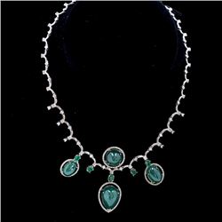 51ct Emerald 14K White Gold Necklace