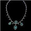 Image 1 : 51ct Emerald 14K White Gold Necklace