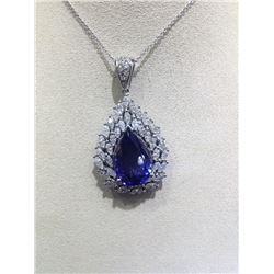 14ct Natural Tanzanite 14K White Gold Pendant