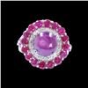 Image 1 : 5.28ct Natural Burma Star Ruby 14K White Gold Ring