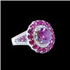 Image 2 : 5.28ct Natural Burma Star Ruby 14K White Gold Ring