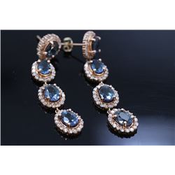 12.90ct GREEN SAPPHIRE/DUBLET 18K Rose Gold Earring