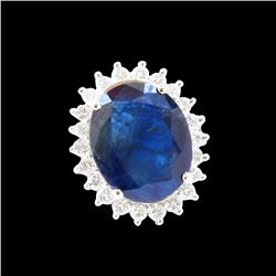 9ct Blue Sapphire 14K White Gold Ring