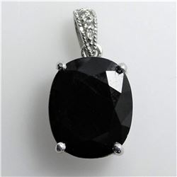 6.92ct Blue Sapphire 14K White Gold Pendant