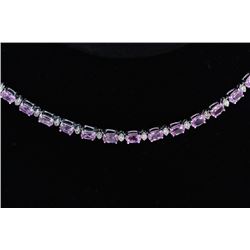 7.30ct Pink Sapphire 14K White Gold Bracelet