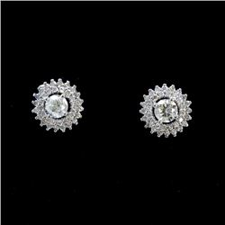 2.58ct Diamond 18K White Gold Earring