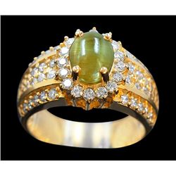 2.50ct Cats Eye 18K Yellow Gold Ring