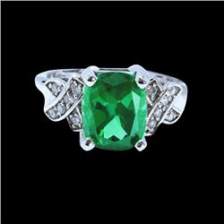 4.29CT NATURAL COPPER BEARING GREEN PARAIBA TOURMALINE 14K W/G RING