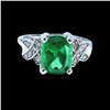 Image 1 : 4.29CT NATURAL COPPER BEARING GREEN PARAIBA TOURMALINE 14K W/G RING