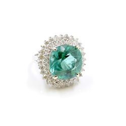 GIA No Heat 16.75ct Natural Paraiba Tourmaline 18K Ring
