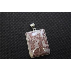 33X42 M.M. Inlay Frame Rectangle Hand-Polished RedPicture Jasper Pendants