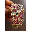 Image 3 : 15.80ct Natural Burma Ruby and Multi Color Ceylon Sapphire 14K White Gold Bangle