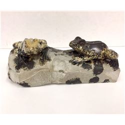 Paintbrush Jasper Frog Carving.   6"