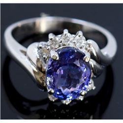 2.83ct Tanzanite 14K White Gold Ring