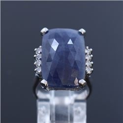 17.05ct Blue Sapphire 14K White Gold Ring