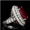 Image 2 : GIA 17.12 Ruby 14K White Gold Ring