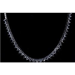 32.33ct Treated Enhanced Black Diamond 14K White Gold Necklace