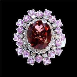 4.50ct Pink Tourmaline 14K White Gold Ring