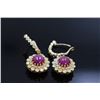 Image 2 : 6.67ct Ruby Cab 18K Yellow Gold Earring
