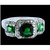 Image 1 : 1.46ct Chrome Tourmaline 14K White Gold Ring