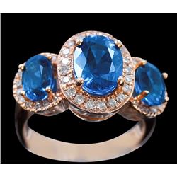 5.49ct GREEN SAPPHIRE/DUBLET 18K Rose Gold Ring