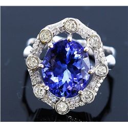 5.35ct Tanzanite 14K White Gold Ring