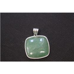 36 M.M. Inlay Frame Square Green Aventurine Pendants