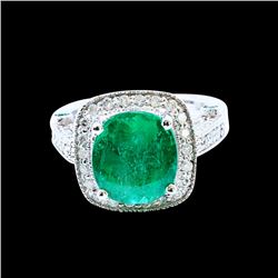 4.48ct Emerald 14K White Gold Ring
