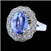 Image 2 : 7ct Tanzanite 14K White Gold Ring