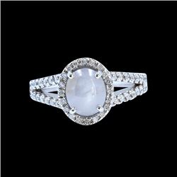 2.19ct Ceylon Star Sapphire 18K White Gold Ring