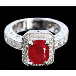 2.74ct Ruby 14K White Gold Ring