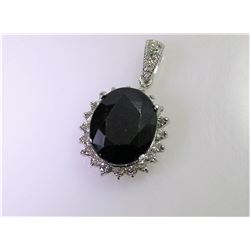 5.08ct Blue Sapphire 14K White Gold Pendant