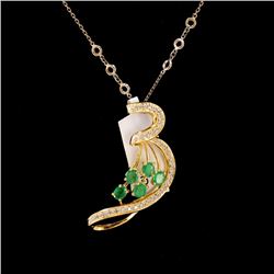 1ct Emerald 14K Yellow Gold Pendant