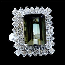 10.35ct Tourmaline 14K White Gold Ring