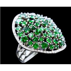 8.57ct Tsavourite 14K White Gold Ring