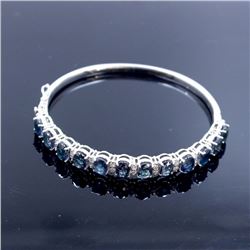 15.12ct GREEN SAPPHIRE/DUBLET 14K White Gold Bangel