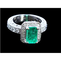 2.38ct Emerald 14K White Gold Ring