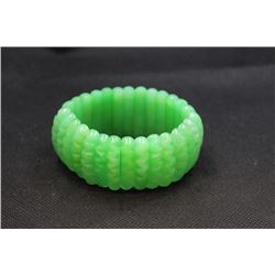 Carved Russian Jade Wavy Bracelets