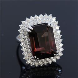 19.83ct Bi-color Tourmaline 14k White Gold Ring