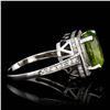 Image 2 : 4.46ct Peridot 14K White Gold Ring