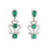 Image 2 : 8.05CT COLOMBIAN EMERALD 18K White Gold EARRING