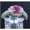 Image 2 : 1.01ct Ruby 14K White Gold Ring