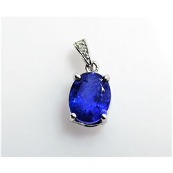 3.20ct Tanzanite 14K White Gold Pendant