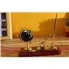 Image 1 : 60 M.M. 20-695 [1G1] Globe Black Color W/ Rectangular Wood Base Pen Set Gift Item