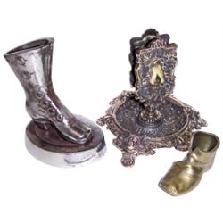 Match holders (3): 1 fancy cast brass...