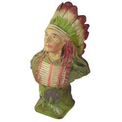 Chalkware Indian bust, probably used ...
