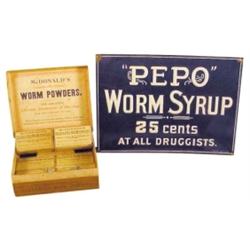 Pepo Worm Syrup sign & McDonald's Wor...